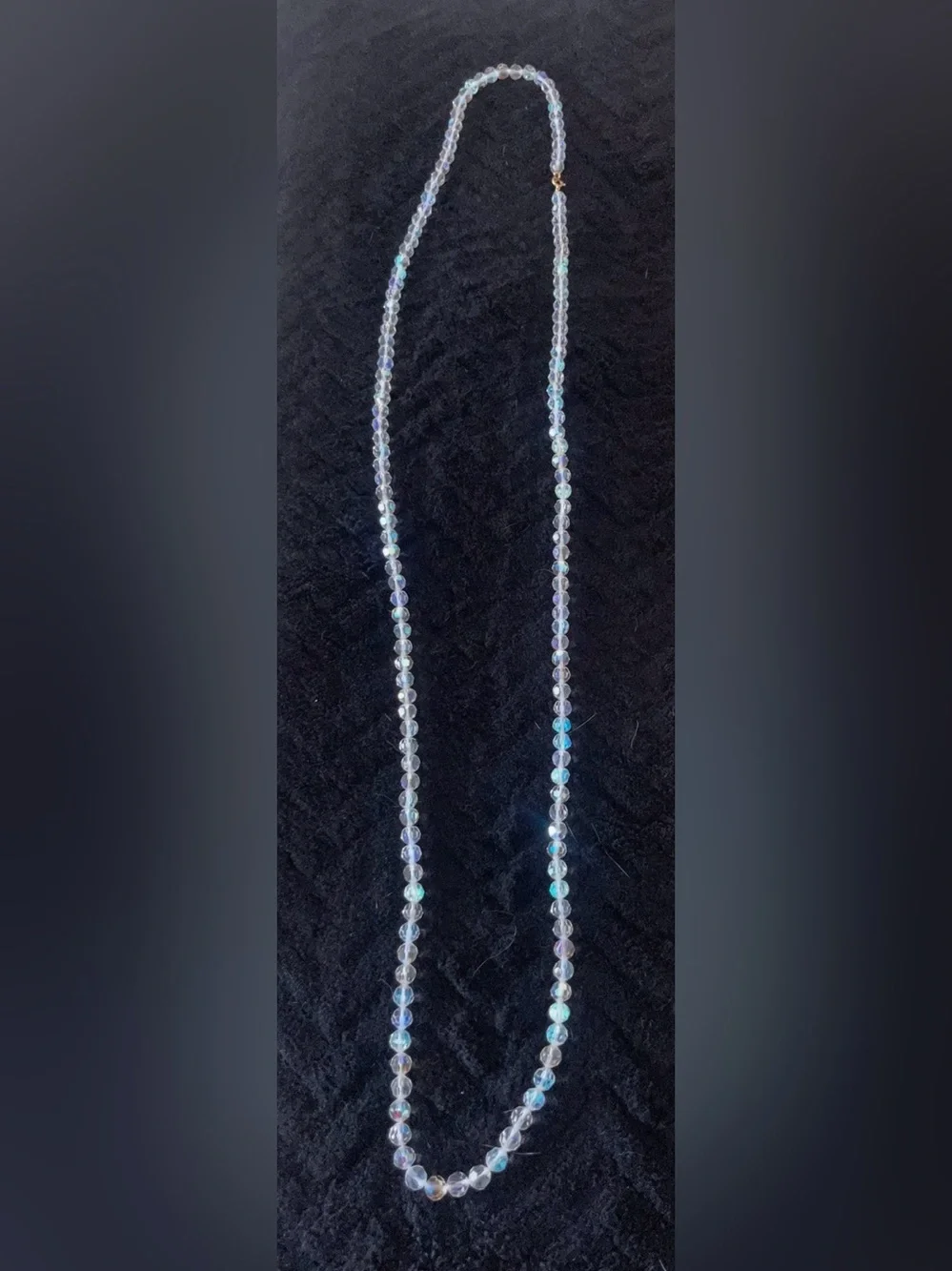 Iridescent Crystal Beaded Necklace - Clear